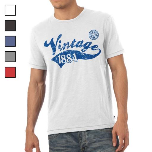Personalised Leicester City FC Mens Vintage T-Shirt.