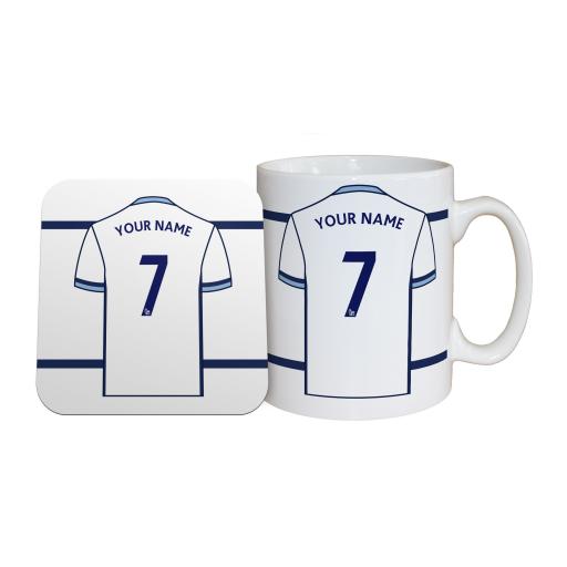 Personalised West Bromwich Albion FC Shirt Mug & Coaster Set.