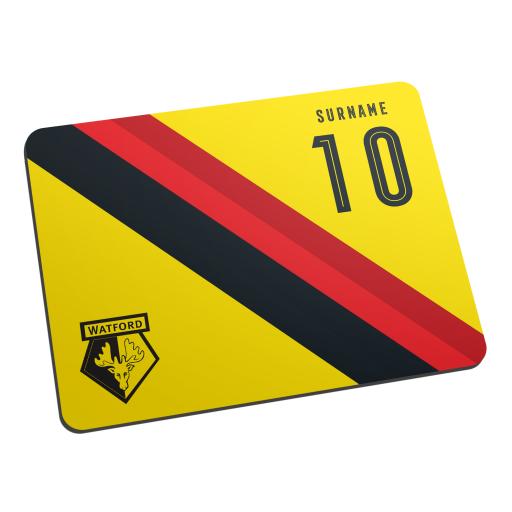 Personalised Watford FC Stripe Mouse Mat.