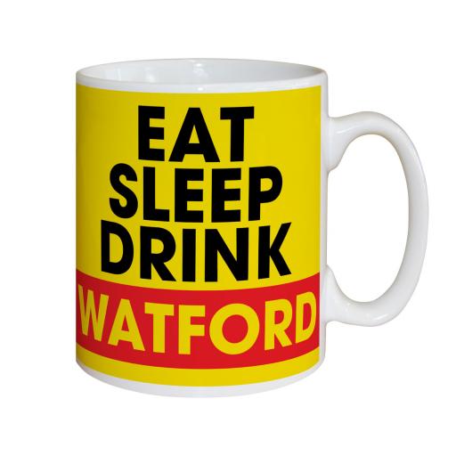 Personalised Watford FC Eat Sleep Drink Mug.