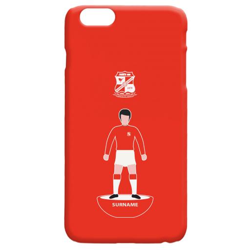 Personalised Swindon Town Player Figure Hard Back Phone Case.