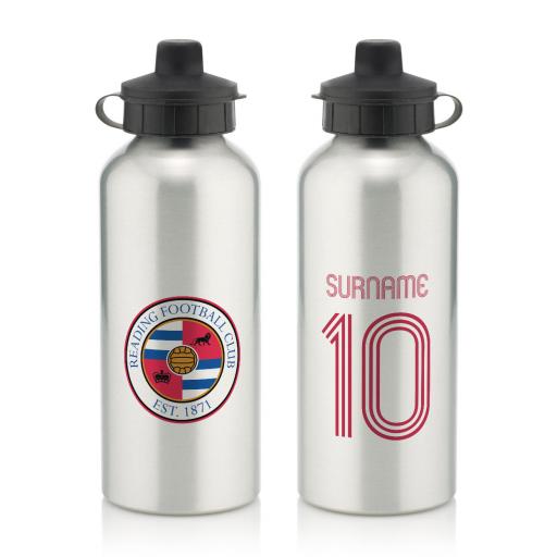 Personalised Reading FC Retro Shirt Water Bottle.