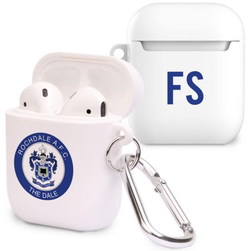 Personalised Rochdale AFC Initials Airpod Case.