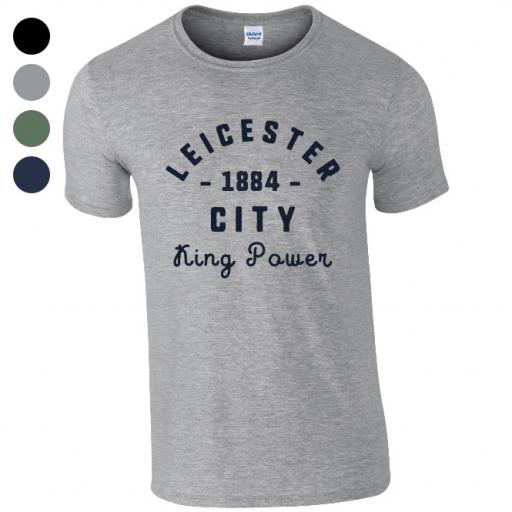 Personalised Leicester City FC Stadium Vintage T-Shirt.