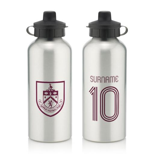 Personalised Burnley FC Retro Shirt Water Bottle.