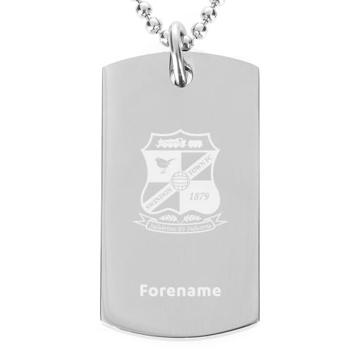 Personalised Swindon Town Crest Dog Tag Pendant.