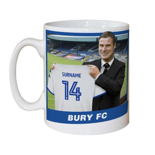 Personalised Bury FC Manager Mug.