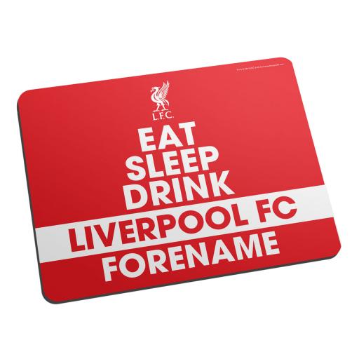Personalised Liverpool FC Eat Sleep Drink Mouse Mat.