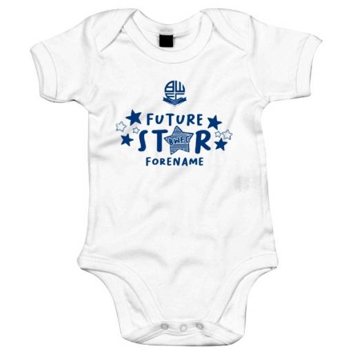 Personalised Bolton Wanderers FC Future Star Baby Bodysuit.
