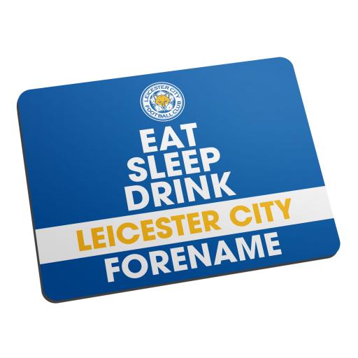 Personalised Leicester City FC Eat Sleep Drink Mouse Mat.