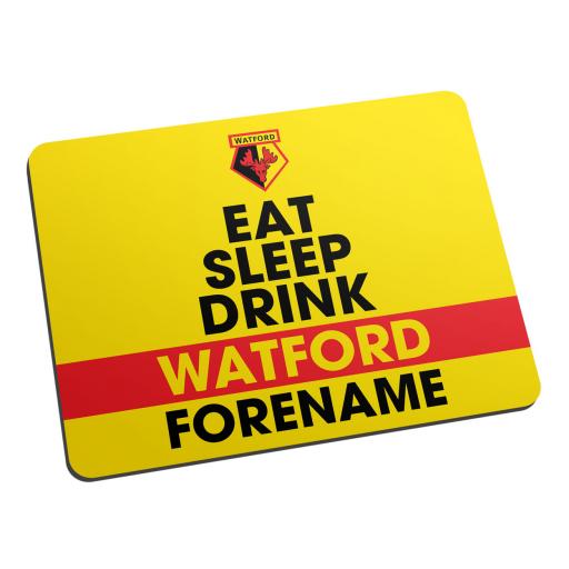 Personalised Watford FC Eat Sleep Drink Mouse Mat.