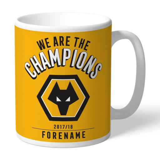 Personalised Wolves Champions Mug.