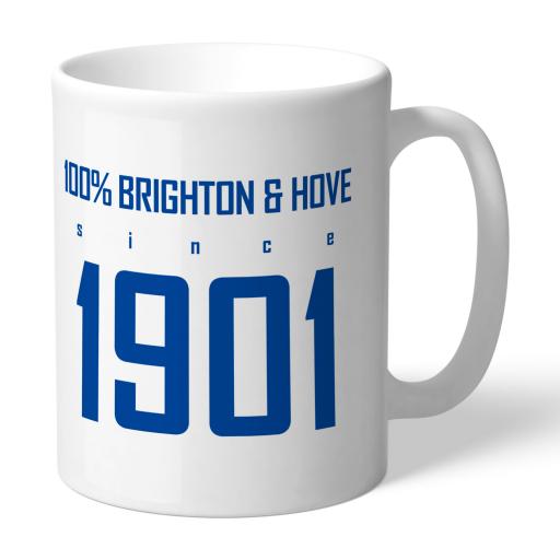 Personalised Brighton & Hove Albion FC 100 Percent Mug.