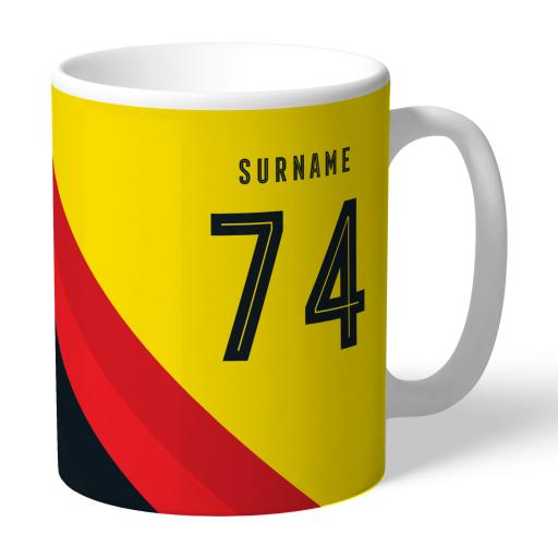 Personalised Watford FC Stripe Mug.