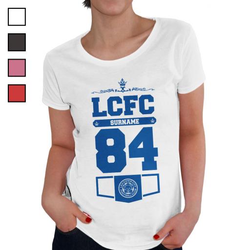 Personalised Leicester City FC Ladies Club T-Shirt.