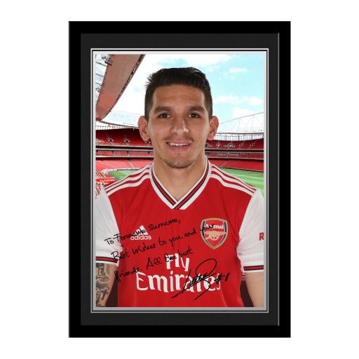 Personalised Arsenal FC Torreira Autograph Photo Framed.