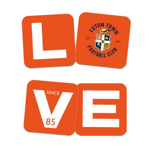 Personalised Luton Town FC Love Coasters (x4).
