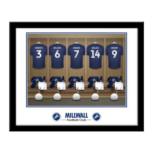 Personalised Millwall FC Dressing Room Framed Print.