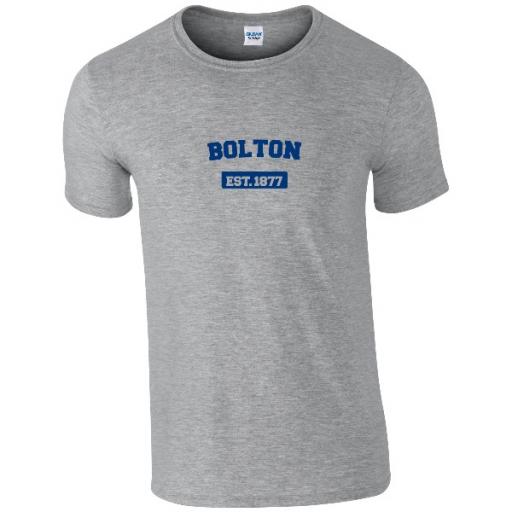 Personalised Bolton Wanderers FC Varsity Established T-Shirt.