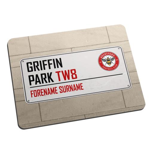 Personalised Brentford FC Street Sign Mouse Mat.