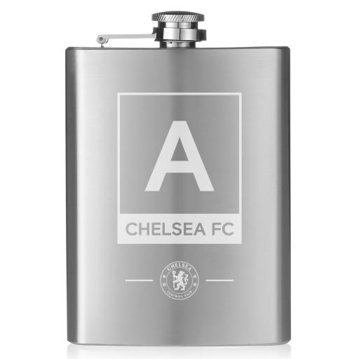 Personalised Chelsea FC Monogram Hip Flask.