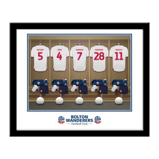 Personalised Bolton Wanderers FC Dressing Room Framed Print.