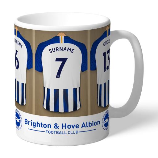 Personalised Brighton & Hove Albion FC Dressing Room Mug.