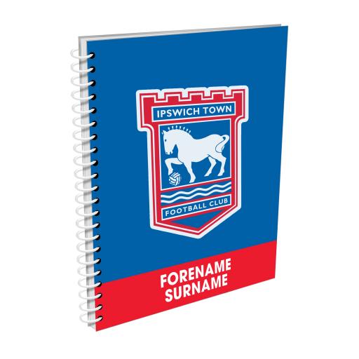 Personalised Ipswich Town FC Bold Crest Notebook.