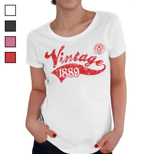 Personalised Sheffield United FC Ladies Vintage T-Shirt.