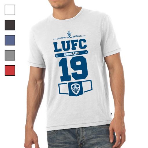 Personalised Leeds United FC Mens Club T-Shirt.