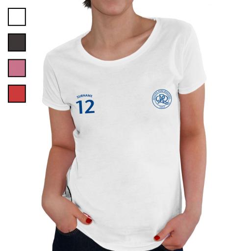 Personalised Queens Park Rangers FC Ladies Sports T-Shirt.