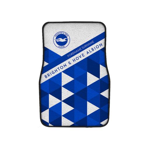 Personalised Brighton & Hove Albion FC Patterned Front Car Mat.