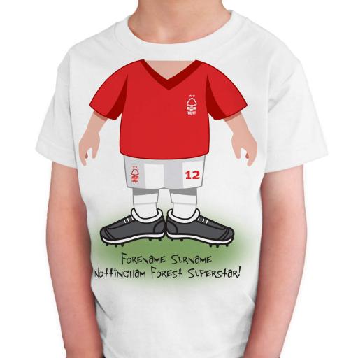 Personalised Nottingham Forest FC Kids Use Your Head T-Shirt.