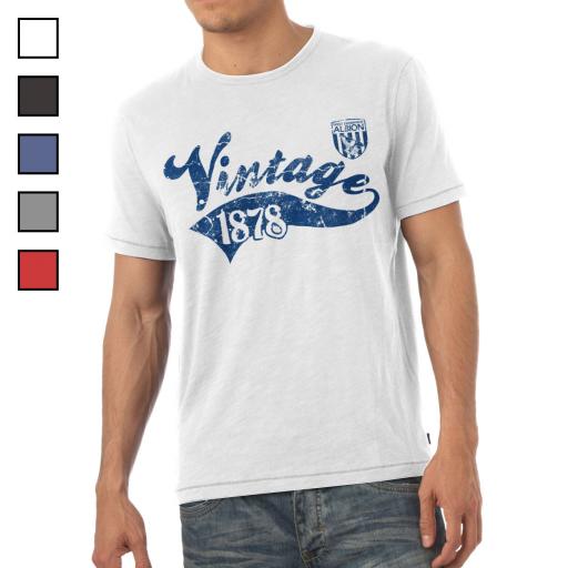 Personalised West Bromwich Albion FC Mens Vintage T-Shirt.