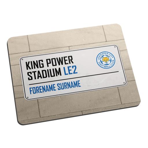 Personalised Leicester City FC Street Sign Mouse Mat.
