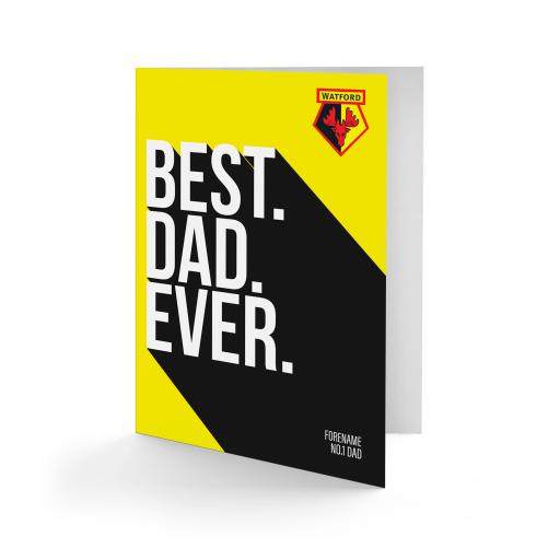 Personalised Watford FC Best Dad Ever Card.