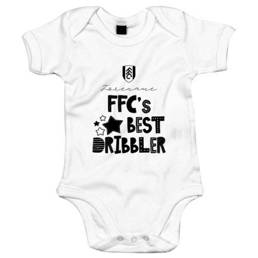 Personalised Fulham FC Best Dribbler Baby Bodysuit.