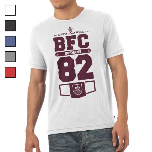 Personalised Burnley FC Mens Club T-Shirt.