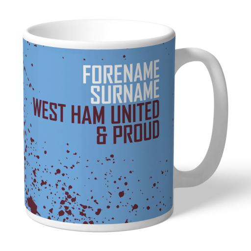 Personalised West Ham United FC Proud Mug.