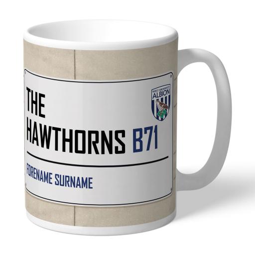 Personalised West Bromwich Albion FC Street Sign Mug.