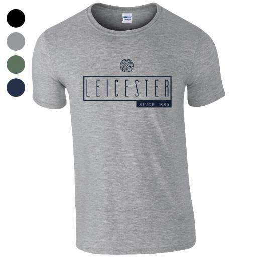 Personalised Leicester City FC Art Deco T-Shirt.