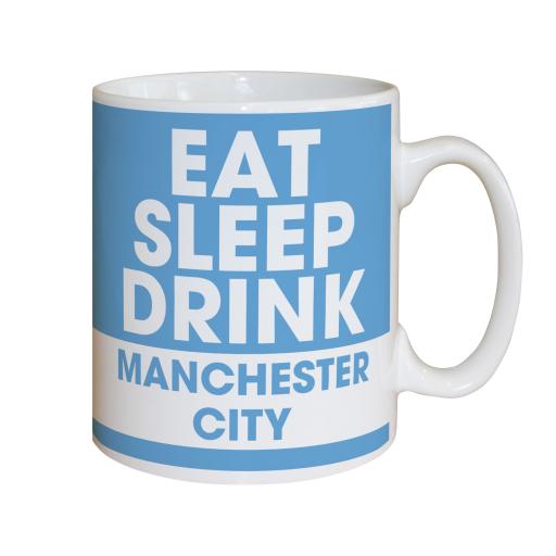 Personalised Manchester City FC Eat Sleep Drink Mug.