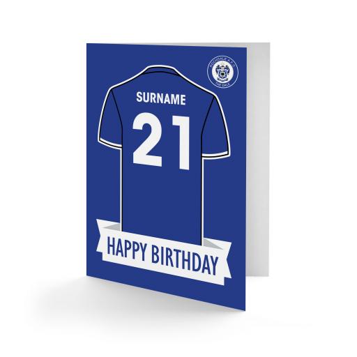Personalised Rochdale AFC Shirt Birthday Card.