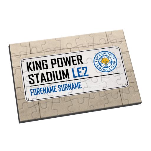 Personalised Leicester City FC Street Sign Jigsaw.