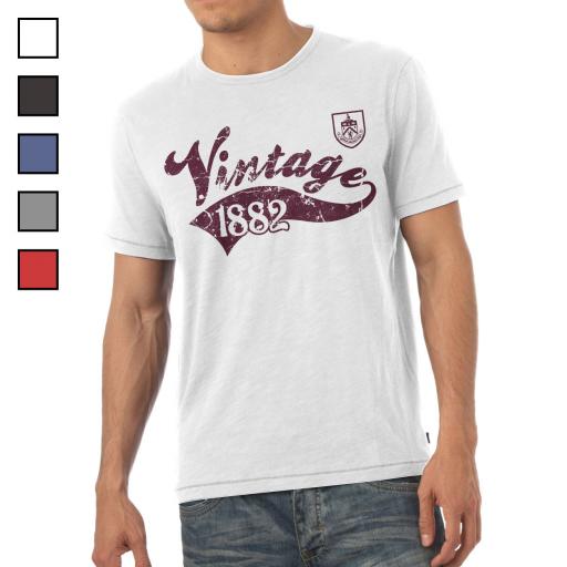 Personalised Burnley FC Mens Vintage T-Shirt.