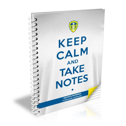 Personalised Leeds United FC Keep Calm Notebook.
