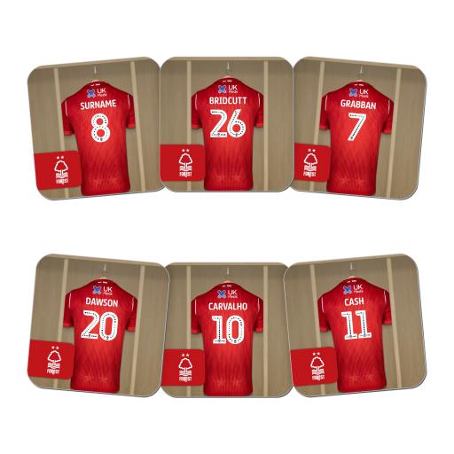 Personalised Nottingham Forest FC Dressing Room Coasters.