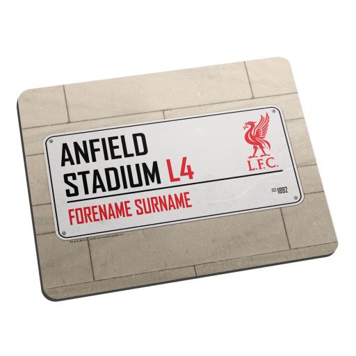 Personalised Liverpool FC Street Sign Mouse Mat.