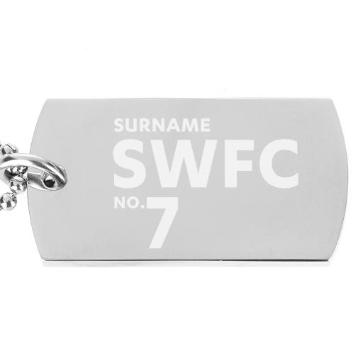 Personalised Sheffield Wednesday FC Number Dog Tag Pendant.