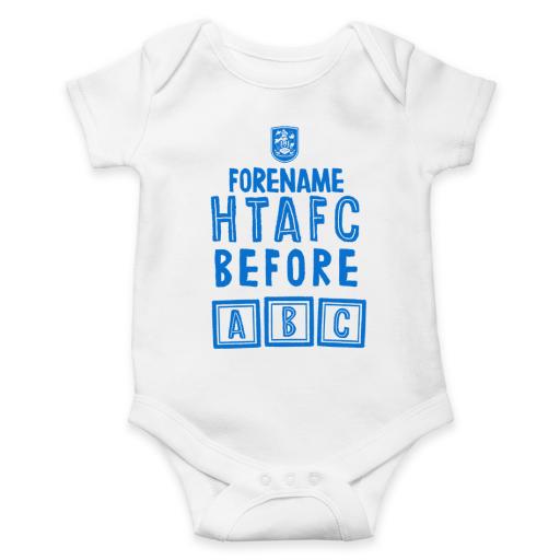 Personalised Huddersfield Town AFC Before ABC Baby Bodysuit.